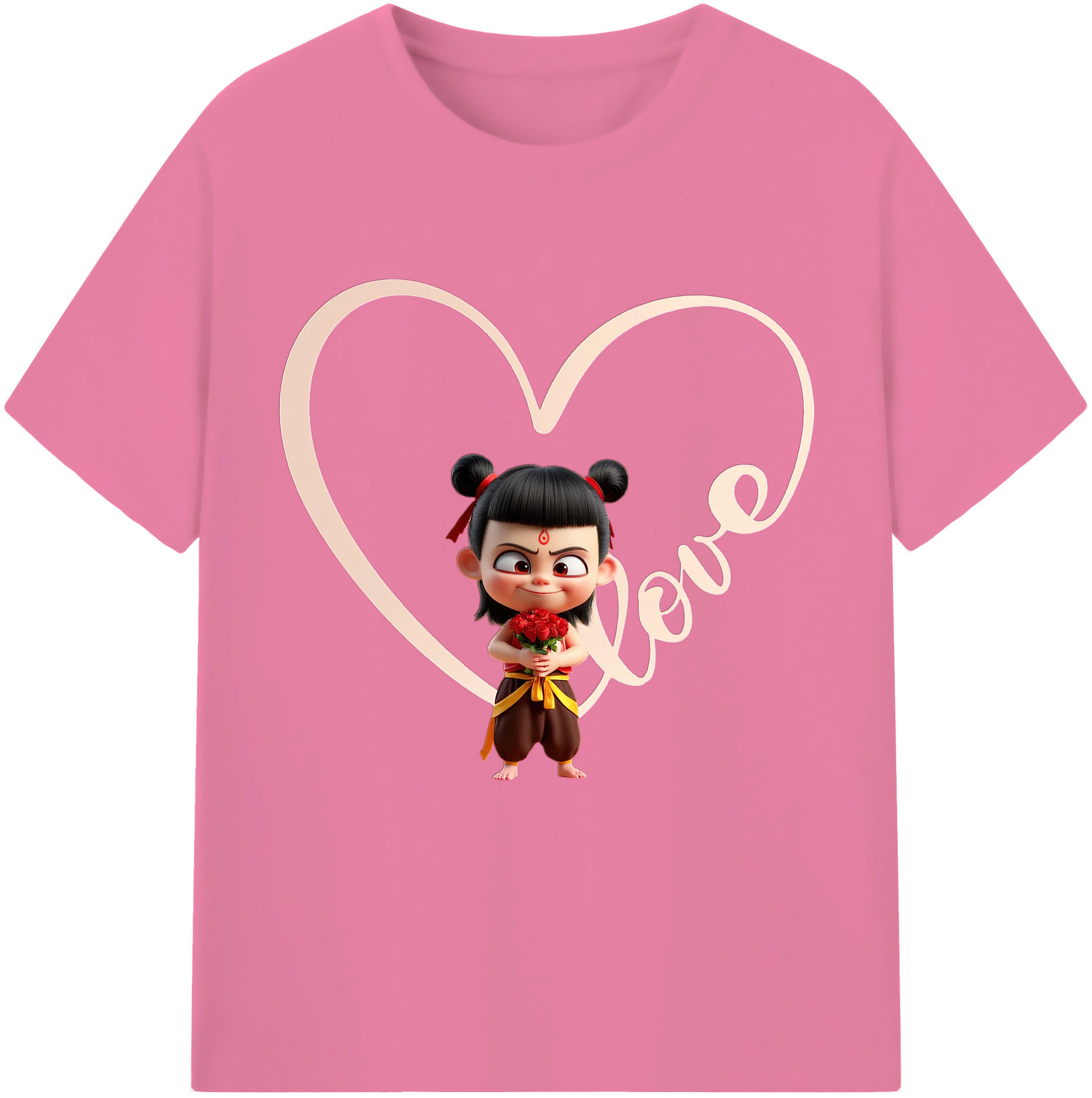 （画像用） Ne Zha 2 ナタ 魔童の大暴れ 綿100％半袖Tシャツ（フロントプリント）